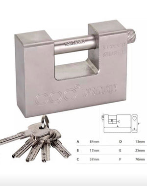 HEAVY DUTY ARMOURED PADLOCK SECURITY LOCK 10 KEYS 94MM