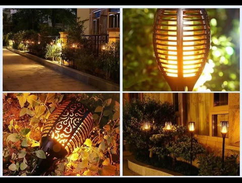 Image of Brand New Solar Garden Lights waterproof LED flickering flames torch landscape