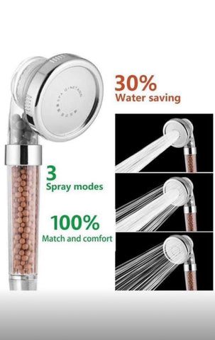 Image of Brand New Ionic Shower Head Filter Filtration Showerhead High Pressure Water Saving with 3-Way Mode