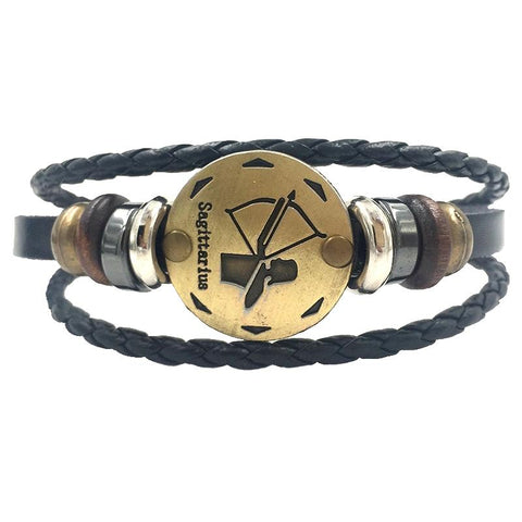 Image of 12 Constellations Leather Bracelet Unisex - Free Productz