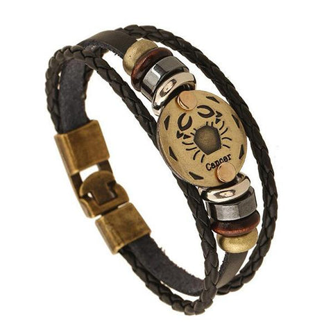 Image of 12 Constellations Leather Bracelet Unisex