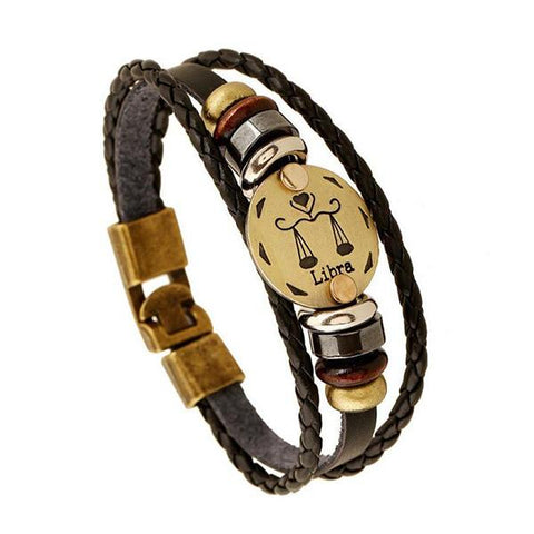 Image of 12 Constellations Leather Bracelet Unisex