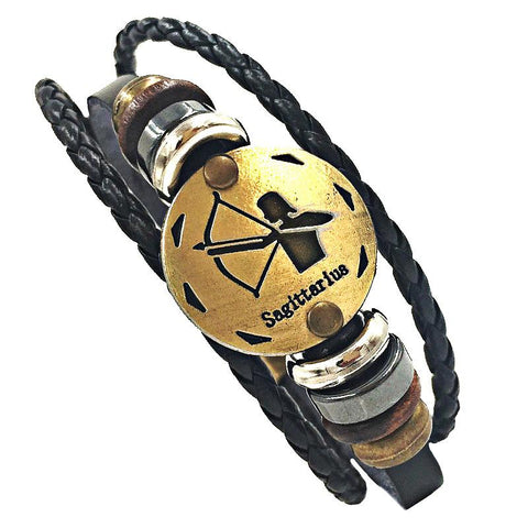 Image of 12 Constellations Leather Bracelet Unisex - Free Productz