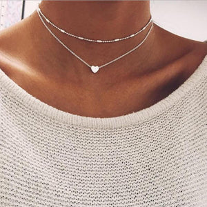 Gorgeous Double Horn Pendant Heart Necklace - Free Productz