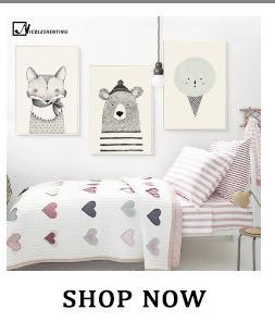 Image of Rabbit Fox Bear Animal Nursery Posters and Prints Wall Art Canvas Painting Decorative Picture Nordic Style Kids Decoration - Free Productz
