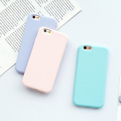 Image of Colorful Happy TPU Silicone Frosted Matte Case for iPhone 6 6S 5 5S SE 8 Plus X Soft Back Cover for iPhone 7 7Plus - Free Productz