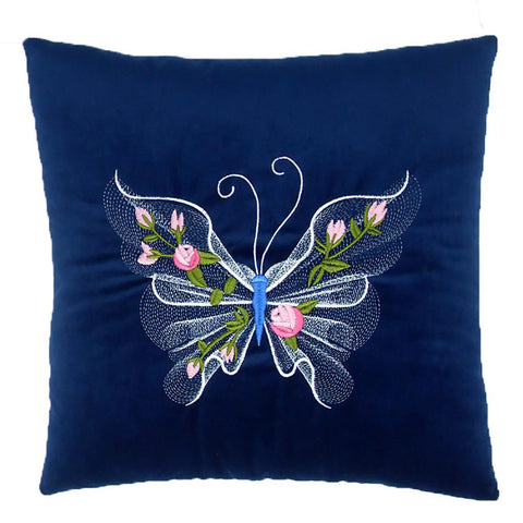 Image of Creative Home Butterfly Pillow - Blue
