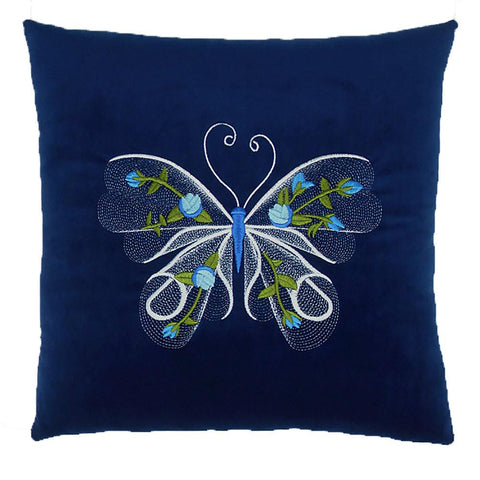 Image of Creative Home Butterfly Pillow - Blue
