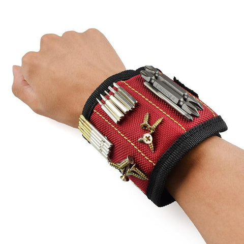 Image of Magnetic Wristband with Strong Magnets for Holding Screws, Nails, Screwdrivers