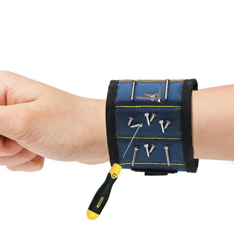 Image of Magnetic Wristband with Strong Magnets for Holding Screws, Nails, Screwdrivers